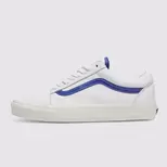 Oferta de Tênis Old Skool Leather White Blue por R$549,99 em Vans