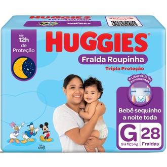 Oferta de Fralda Descartável Infantil Roupinha Tripla Proteção Tamanho G Huggies 28Un por R$35,08 em Verona Supermercados