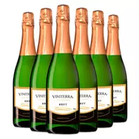 Oferta de Sexteto Vinho Espumante Branco Brut Viniterra por R$119,41 em Vest Casa