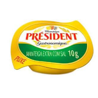 Oferta de Manteiga Extra com Sal Président 10G por R$0,49 em Violeta Supermercados