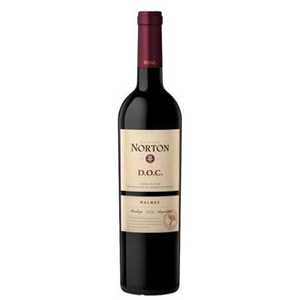 Oferta de Vinho Argentino Tinto D.O.C Malbec Norton 750ml por R$77,99 em Violeta Supermercados