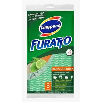 Oferta de Pano Multiuso Limppano Furatto Limão Embalagem 5 Un por R$7,99 em Violeta Supermercados