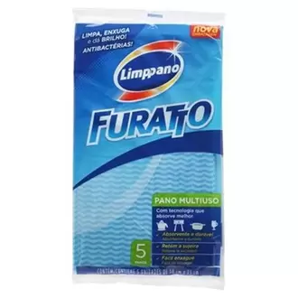 Oferta de Pano de Limpeza Limppano Furatto Azul Embalagem 5 Un por R$7,99 em Violeta Supermercados