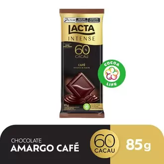 Oferta de Chocolate Intense Amargo 60% Cacau Café Lacta 85g por R$8,99 em Violeta Supermercados