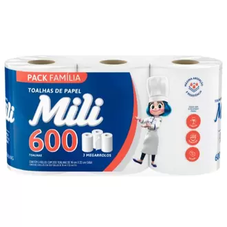 Oferta de Toalha de Papel Mili com 600 Folhas 3Un por R$22,99 em Violeta Supermercados