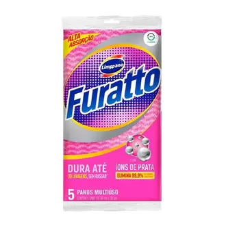 Oferta de Pano Multiuso Furatto Rosa Limppano 5Un por R$7,99 em Violeta Supermercados