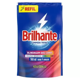 Oferta de Lava Roupas Líquido Limpeza Total Brilhante Refil 900ml por R$10,99 em Violeta Supermercados