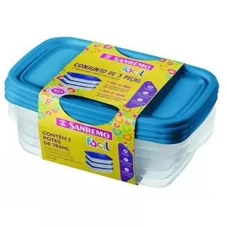 Oferta de Conjunto de Potes Sanremo 785ml 3 Peças por R$18,99 em Violeta Supermercados