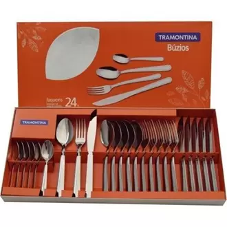 Oferta de Faqueiro Tramontina Inox Búzios 24 Peças por R$79,99 em Violeta Supermercados