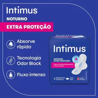 Oferta de Absorvente Extra Proteção Noturno com Abas Intimus 16un por R$16,99 em Violeta Supermercados