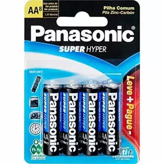 Oferta de Pilha Super Hyper Aa Panasonic Leve 8 e Pague 6un por R$14,99 em Violeta Supermercados