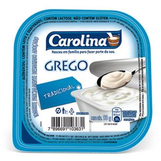 Oferta de Iogurte Grego Tradicional Carolina 100G por R$2,47 em X Supermercados