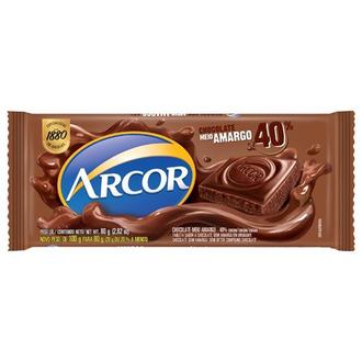Oferta de Chocolate Arcor 80g Meio Amargo por R$4,99 em X Supermercados