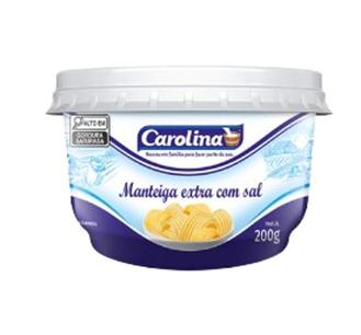 Oferta de Manteiga Extra Com Sal Carolina 200g Caixa Com 16 Unidades por R$11,89 em X Supermercados