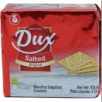 Oferta de Bisc Dux Cracker Salted 110G por R$4,89 em X Supermercados