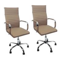 Oferta de Kit 2 Cadeiras Presidente Escritório Esteirinha Eames Alta Bege por R$629,72 em Leroy Merlin