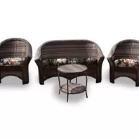 Oferta de Conjunto Bali - 1 Sofá 2 L + 2 Poltronas + 1 Mesa Centro - Iquitos Marron por R$2750 em Leroy Merlin