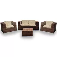 Oferta de Conjunto Bora Bora - 1 Sofá 2 Lugares + 2 Poltronas + 1 Mesa De Centro - Mykonos por R$4345 em Leroy Merlin