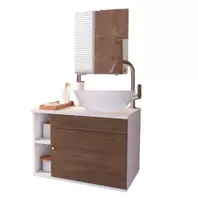 Oferta de Armário Para Banheiro Suspenso Lavabo Com Cuba 60cm Canela Brovália por R$293,39 em Leroy Merlin