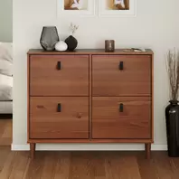 Oferta de Sapateira Madeira Horizontal Organizadora 4 Portas Mikka Castanho por R$802,08 em Leroy Merlin