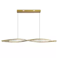 Oferta de Lustre Pendente Dourado E Cristal Led 40w 3000k Vougue 120cm Bivolt por R$1451,03 em Leroy Merlin