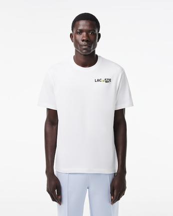 Oferta de Camiseta com estampa traseira em jersey de algodão pesado por R$429 em Lacoste