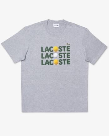 Oferta de Camiseta com estampa de bola de algodão pesado por R$349 em Lacoste