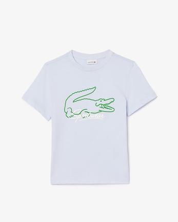 Oferta de Camiseta com Estampa Brilhante de Crocodilo de Algodão por R$289 em Lacoste