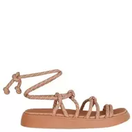 Oferta de Sandália Amarração Flatform Moleca Multi Nude Feminina por R$59,9 em Itapuã Calçados