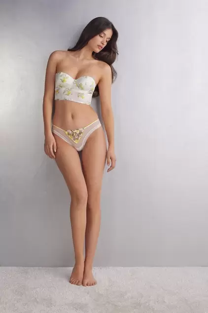 Oferta de Sutiã Top Giada Em Seda Vacanze Italiane - Amarelo por R$459 em Intimissimi