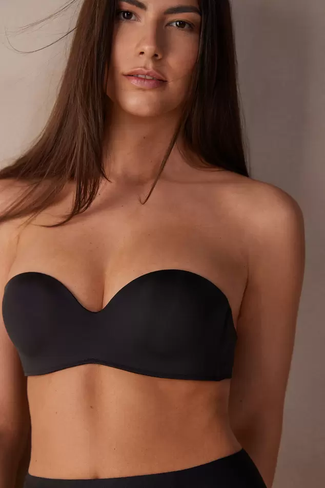 Oferta de Sutiã Tomara-Que-Caia Gioia Em Microfibra Ultralight - Preto por R$99,5 em Intimissimi