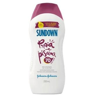 Oferta de Protetor Solar Corpo e Rosto Praia e Piscina Fps 70 Sundown 200Ml por R$82,9 em Imec Supermercados