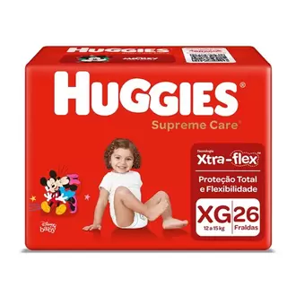 Oferta de Fralda Supreme Care Huggies Xg 26Un por R$42,9 em Imec Supermercados