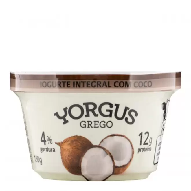 Oferta de Iogurte Grego Integral Coco Yorgus 130G por R$7,99 em Hortifruti