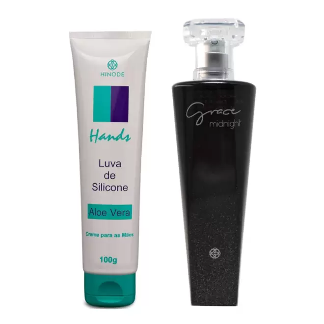 Oferta de Kit Grace Midnight Deo Colonia + Luva de Silicone Hands por R$100,54 em Hinode