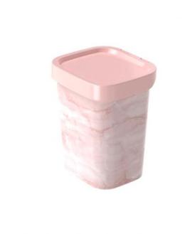 Oferta de Lixeira De Plástico Classic Mármore Rosa Plasútil por R$21,99 em GoodBom