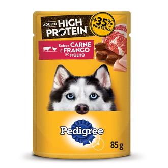 Oferta de Ração Úmida para Cães Adultos Sabor Carne e Frango High Protein Pedigree 85g por R$2,89 em GoodBom