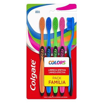 Oferta de Escova Dental Colors Colgate 5Un por R$25,99 em GoodBom