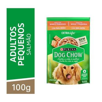 Oferta de Ração para Cães Adultos Pequenos Dog Chow Salmão Ao Molho 100g por R$2,59 em GoodBom