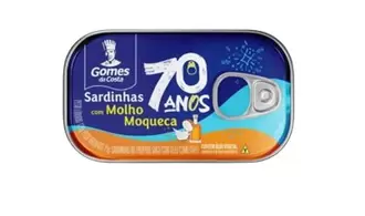 Oferta de Sardinha Com Molho Moqueca Edição Especial 70 Anos Gomes da Costa 75g  por R$4,49 em GoodBom