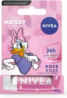 Oferta de Hidratante Labial Doce Rosé Mickey E Amigos Margarida Nivea 4,8g por R$12,99 em GoodBom