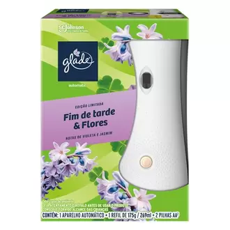 Oferta de Aparelho e Odorizador de Ambiente Fim de Tarde & Flores Glade Automatic Caixa 269Ml por R$48,99 em GoodBom