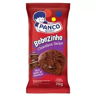 Oferta de Bolo Bebezinho Chocolate Suíço Panco 70g por R$3,49 em GoodBom