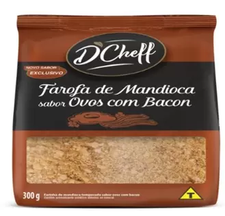 Oferta de Farofa De Mandioca Com Ovos E Bacon Dcheff 300G por R$7,99 em GoodBom