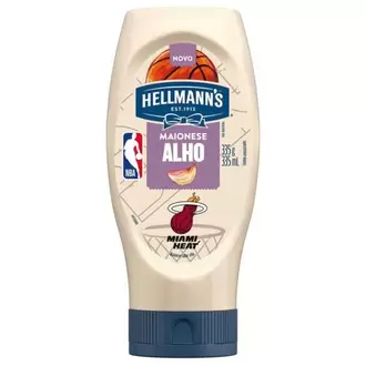 Oferta de Maionese Alho Nba Miami Squeeze Heat Hellmanns 335g por R$12,59 em GoodBom