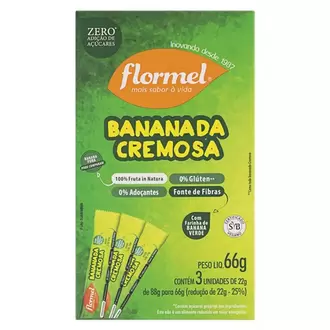 Oferta de Bananada Cremosa Flormel Zero Açúcar Embalagem 66g por R$7,99 em GoodBom