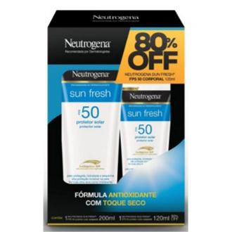 Oferta de Kit 1 Sun Fresh Fps 50 200ml + 120ml Neutrogena por R$87,19 em GoodBom