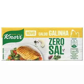 Oferta de Caldo Sabor Galinha Zero Sal Knorr 96G com 12Un por R$5,44 em GoodBom