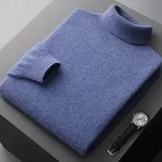 Oferta de Suéter de caxemira monocromático masculino por R$150,02 em AliExpress