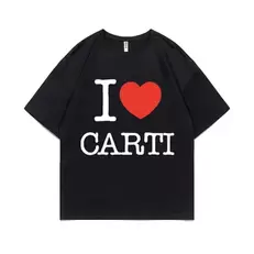 Oferta de Eu amo Playboi Carti algodão t-shirt para homens e mulheres por R$36,72 em AliExpress
